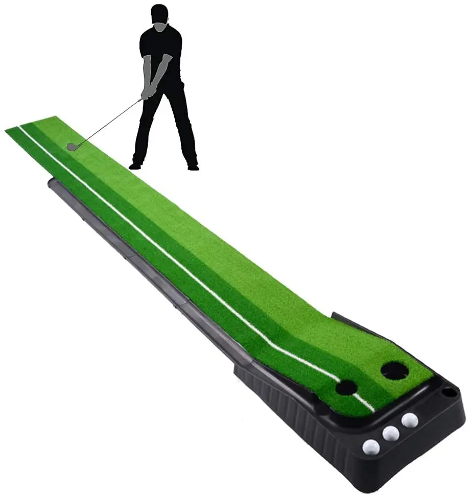 2021 hot sell Indoor outdoor portable auto ball return golf putting green practice mat