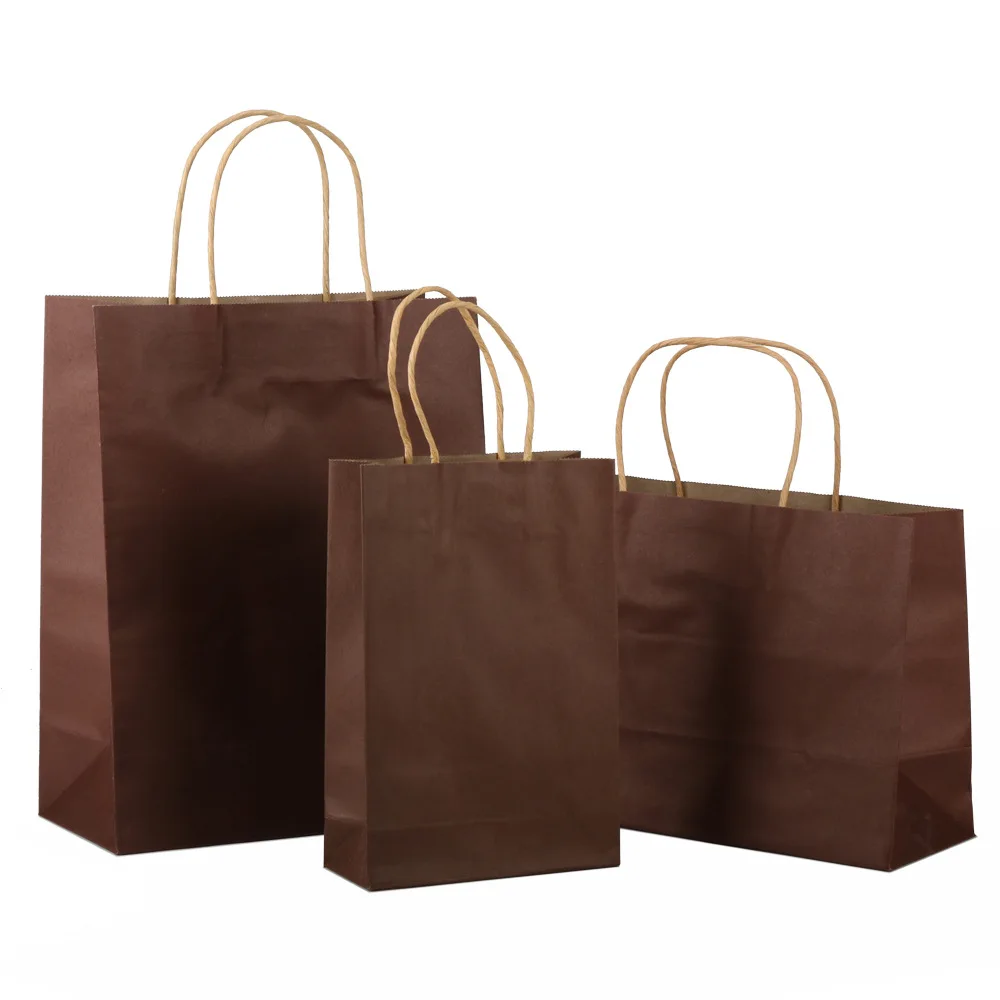 Wholesale Custom luxury craft gift brown white packaging bolsa de papel printed shopping bag kraft paper bags with your own logo