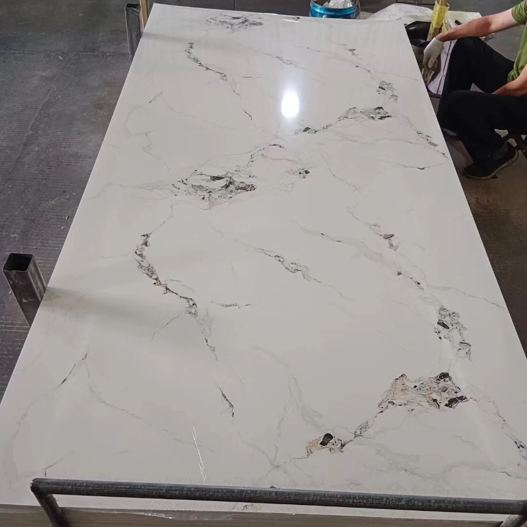 Marble Grain Melamine Paper Laminated 18mm Plywood for Cabinets/Wardrobe