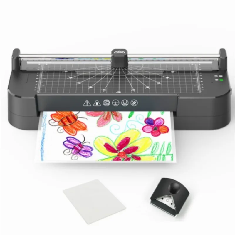 Automatic Thermal Cold Laminating Film Bright Office A4 Lamination Machine Built in Paper Cutter