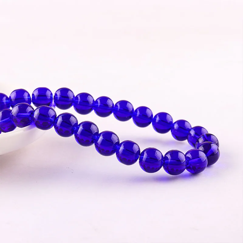 Accessories Charm Deep Blue round glass beads 6mm/8mm/10mm/12mm Round Loose Beads DIY Women Jewelry Making Design Wholesale