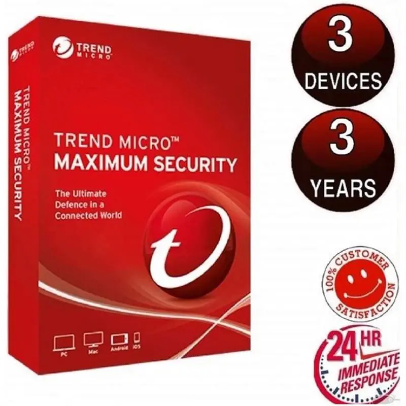 Trend Micro Maximum Security 1 year 3 years 1pc 3pc 5pc 10pc antivirus internet security software