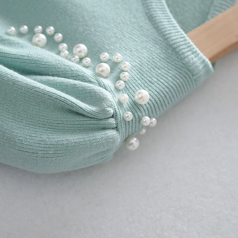 New Design Casual elegant custom logo Crew neck sweater Embroidery flower knitwear women cashmere sweater women