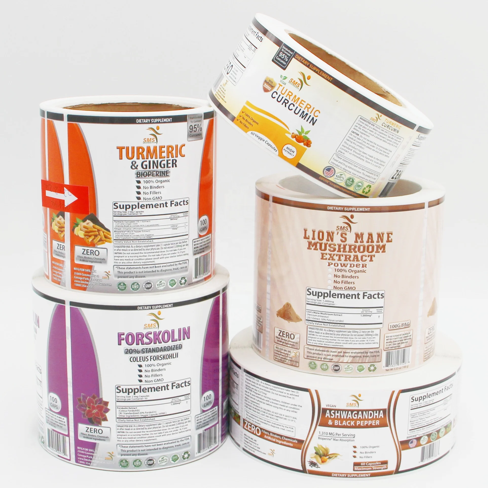 Company Logo Label Customize Stickers Personalized Adhesive Waterproof Capsules Bottle Labels Packaging Labels for Jars