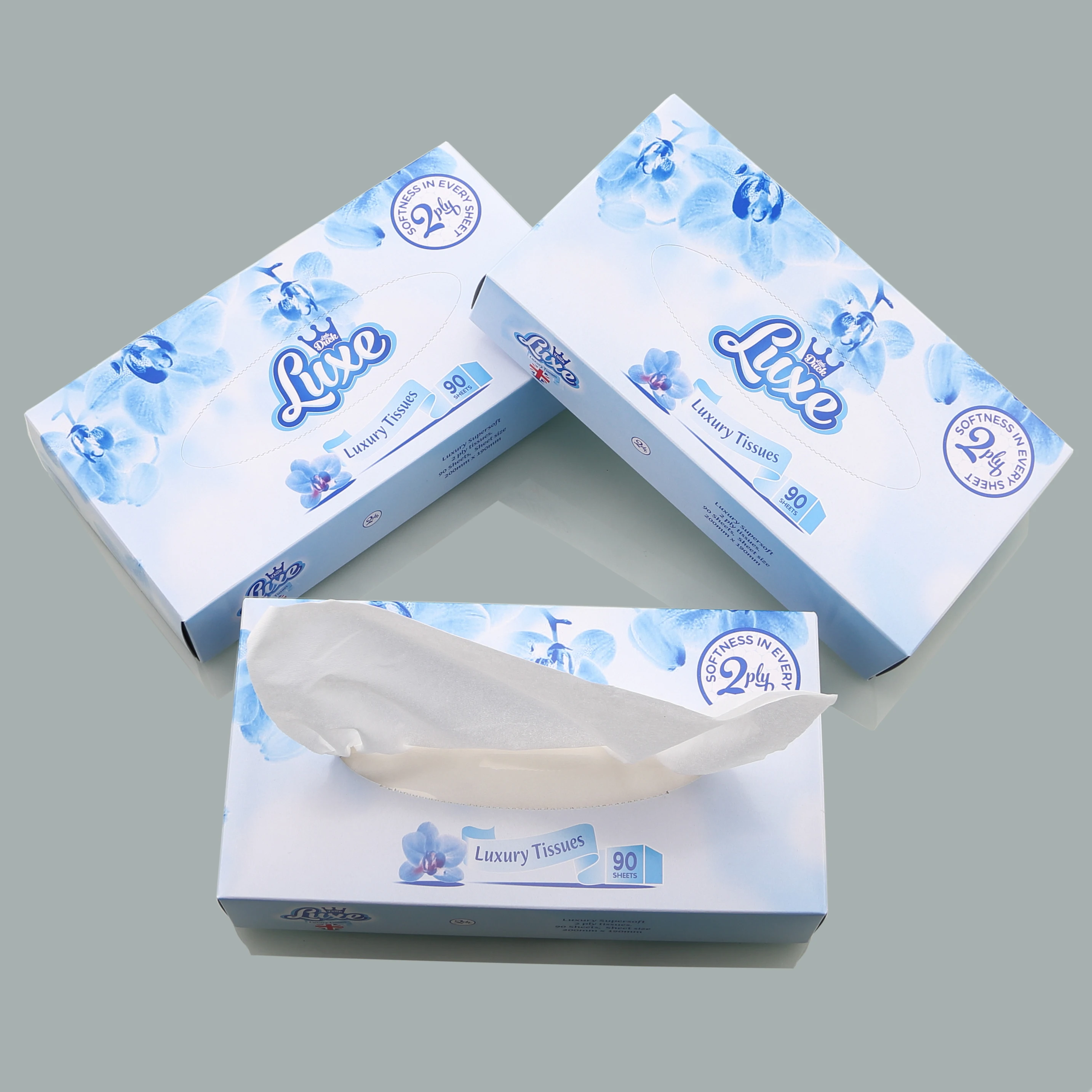 3ply box facial tissue Perfume facial tissue Ultra soft facial tissue Food contact safe quality