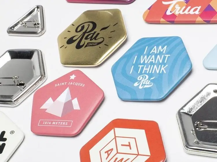 66*58Mm Hexagonal Button - Badge Refrigerator Sticker Making Machine High Quality Hand Press Hand Badge Machine