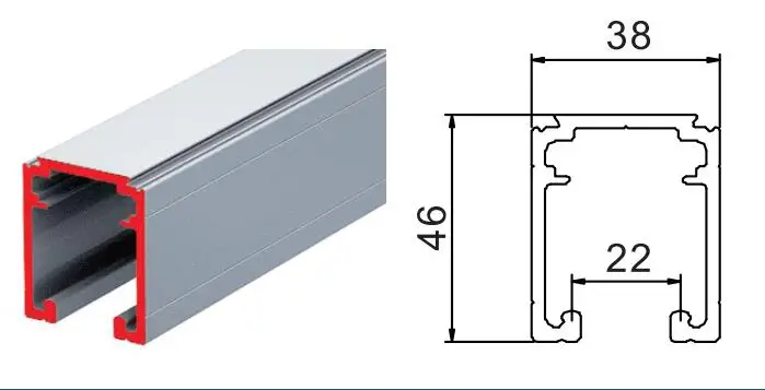 Heavy Duty Sliding Door Tracks and Rollers System 1.15KGS / Meter Aluminum Alloy Sliding Barn Door three Track Hanging Top Wheel