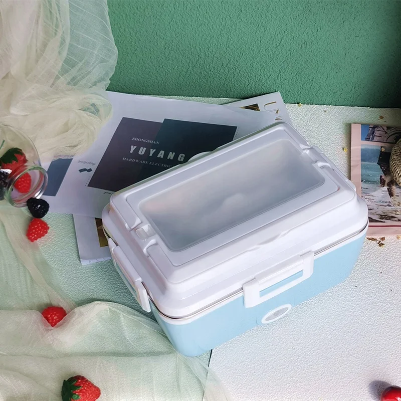 YUYANG 220V 110V 24V 1.8L Large Electric Heating Lunch Box Food Storage Container Portable Heated Food Warmer For Home Car Truck