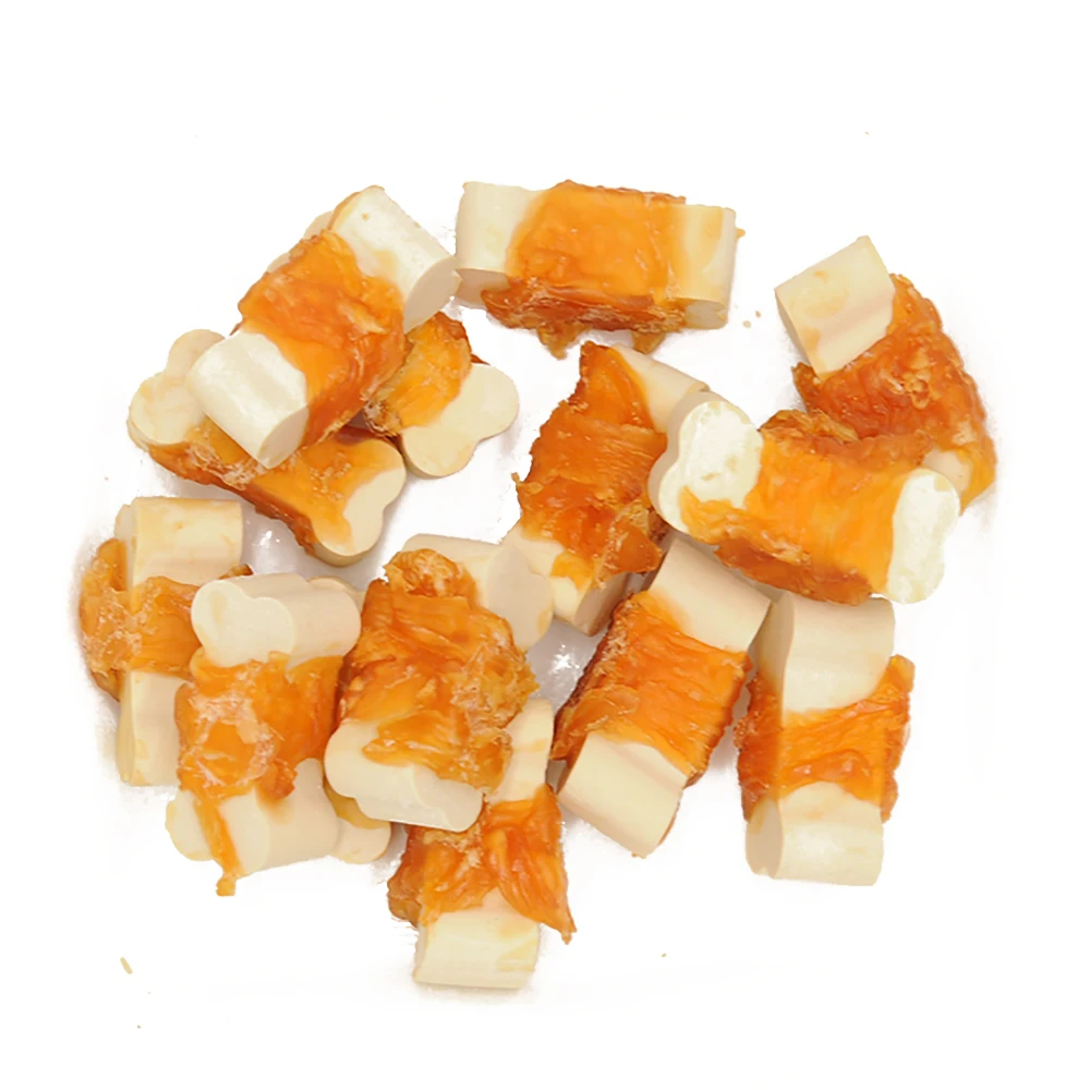 rawhide knot bone wrap chicken meat dog food pet snacks