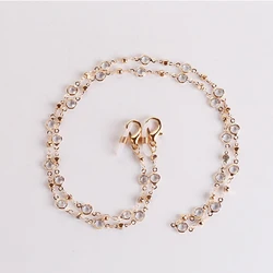 MELLON Colours crystal masking hanging chain glasses chain anti-lost glasses rope silicone anti-skid ring masking chain