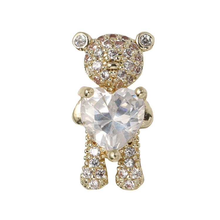 Трендовый популярный дизайн 3D очаровательное металлическое украшение для ногтей из сплава циркония