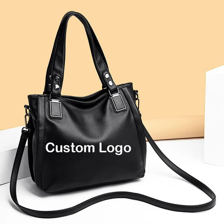 H180 Custom Logo Wholesale Bolsos Sac PU Leather Large Capacity Business Crossbody Tote Bags For Ladies Travel Shoulder Handbags