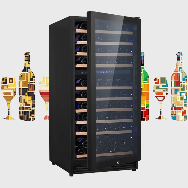 LANYI  custom 110 bottle compressor fridge with built in dual zone wine cooler fridge commercial