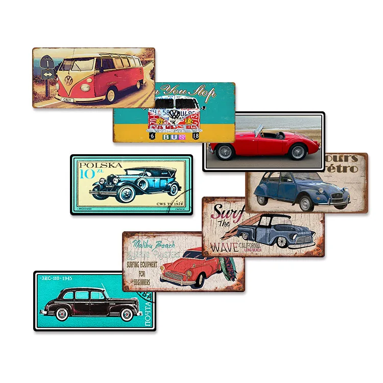 
Tin sign 15X30CM customized design UV printing Number license Plate retro Car Plates hanging metal sign 