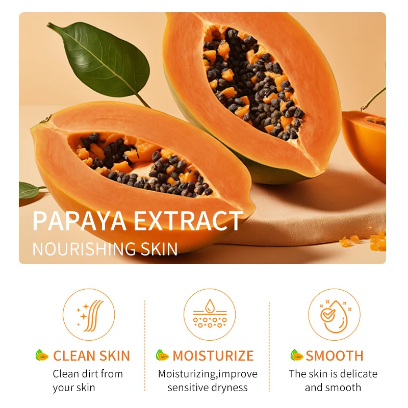 Private Label Custom Vitamin C Soap Body And Face Handmade Kojic Skin Whitening Papaya Soap