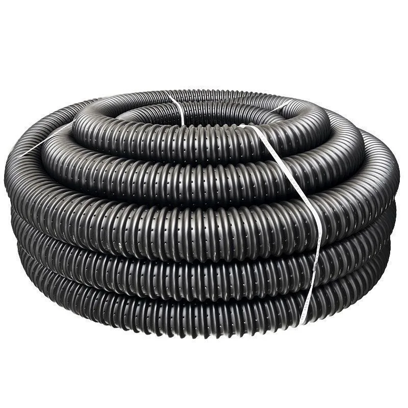 Полиэтилен высокой плотности HDPE гофрированный перфорированный рифленый дренажный пластиковый трубопровод нового типа легкий прочный материал