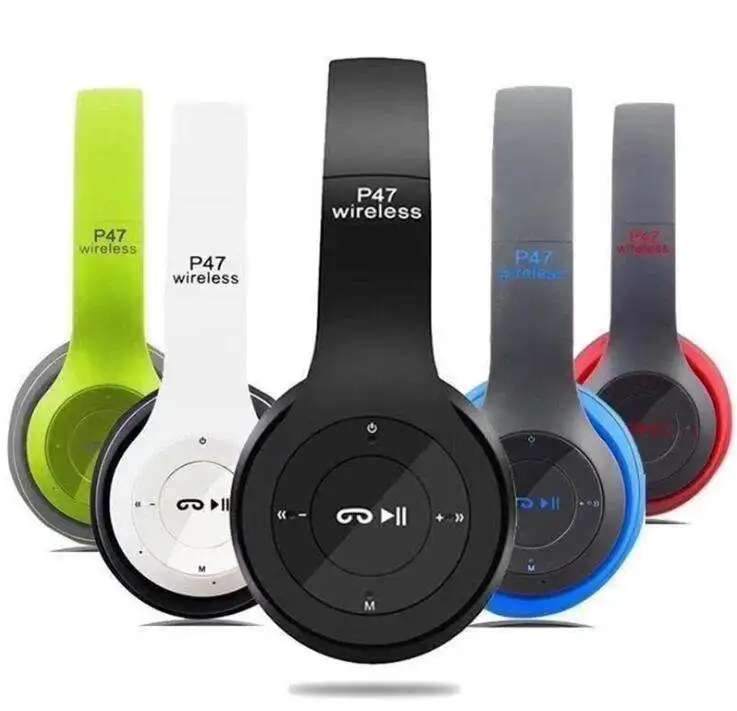 Wireless Foldable Headset P47 Built-in Battery Hands-Free Microphone Support TF Card Sports Gaming Earbuds earphone headphones
