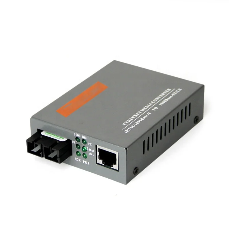 Factory price for 2 ports ethernet fiber optic media converter HTB-GS-03 10/100/1000M gigabit simplex media converter