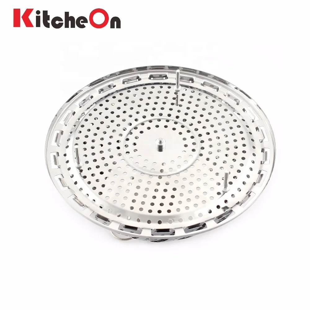 Wholesale Folding Stainless Steel Instant Pot Vegetable Steamer Basket with 2 Detachable Handle