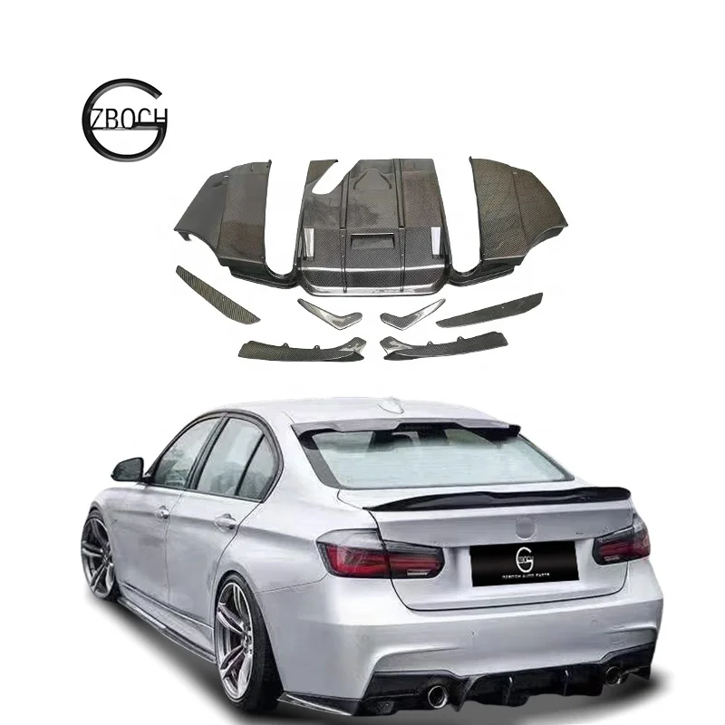 F30 диффузор из углеродного волокна для BMW 3 серии F35 320i 328i 335i 340i M спортивный задний рассеиватель губ M-tech GEEX style