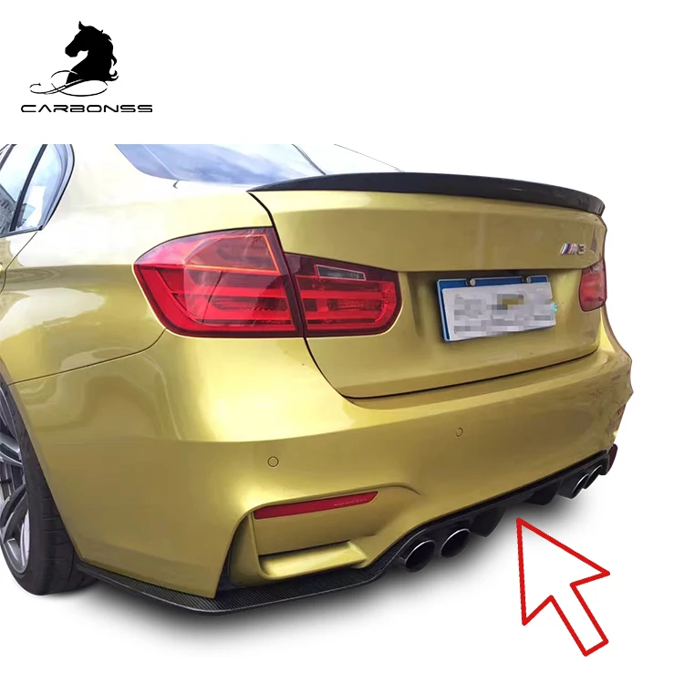 3D Тип углеродного волокна задний бампер диффузор для BMW F80 F82 M3 M4 2015