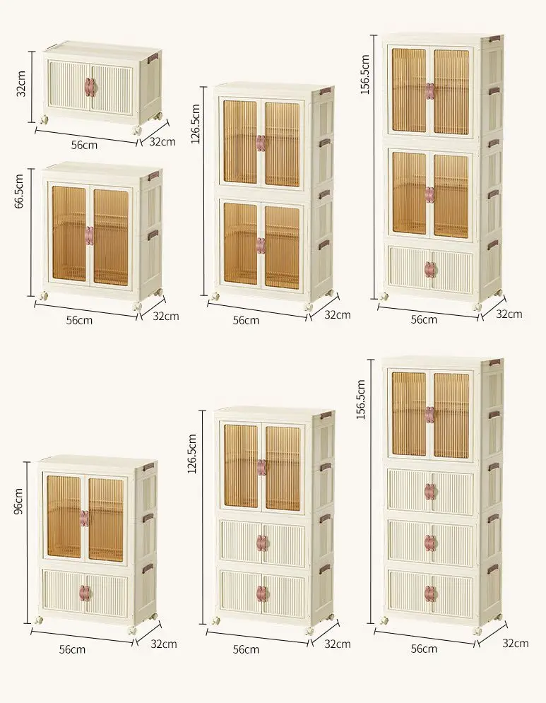 Child Wardrobe Folding Plastic Organizer Household baby wardrobe installation free Storage cabinet