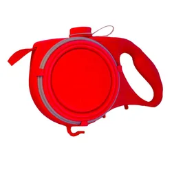 Durable Retractable Nylon Dog Leash With Kettle Bowl Extend Portable Pet