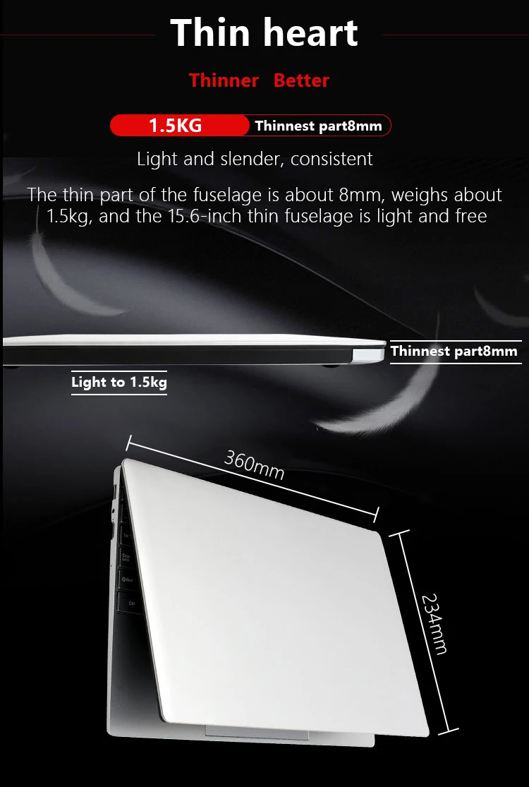 Factory 15.6 Inch Portable Laptops N3350 J3355 DDR4 8GB Storage 128GB 256GB 512GB Computer Lcd Screen Netbooks Custom Pc Laptop