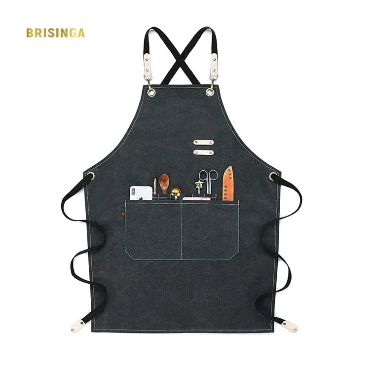 
high quality bbq denim barber chef apron costumize aprons kitchen cooking 
