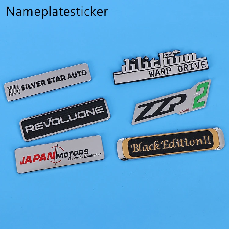 Hot Selling Car Chrome Letter Plate Customized 3D Logo Metal Name Badges Auto Car Emblem With Sticker