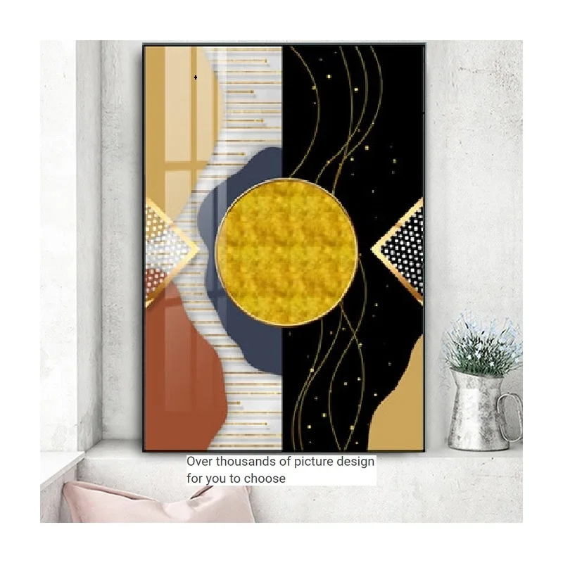 3D Effect Abstract Porch Decorative Painting Modern Decor Items for Home Murals Corridor Crystal Porcelain Hanging Paintings