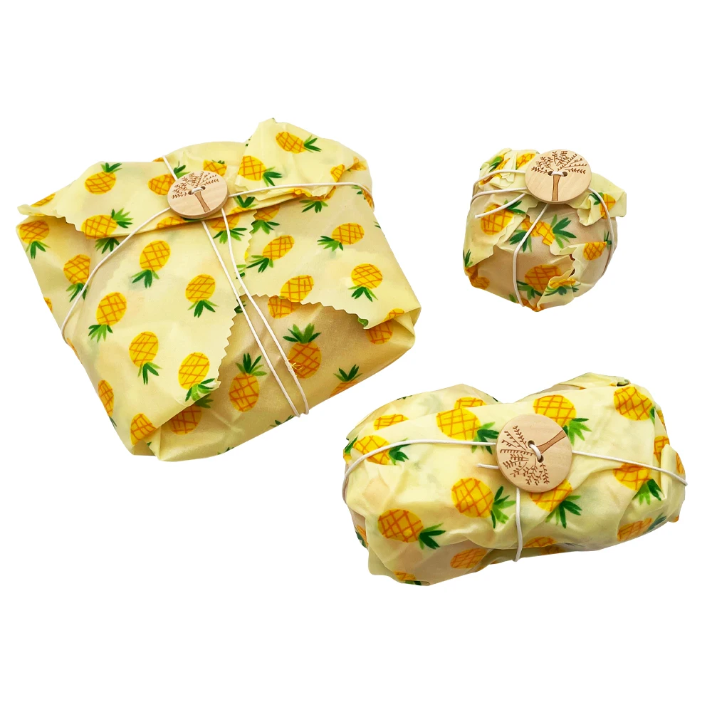 Certificated 100% Nature Organic Cotton Reusable Beeswax Food Wrap Cloth Beeswax Food Grade