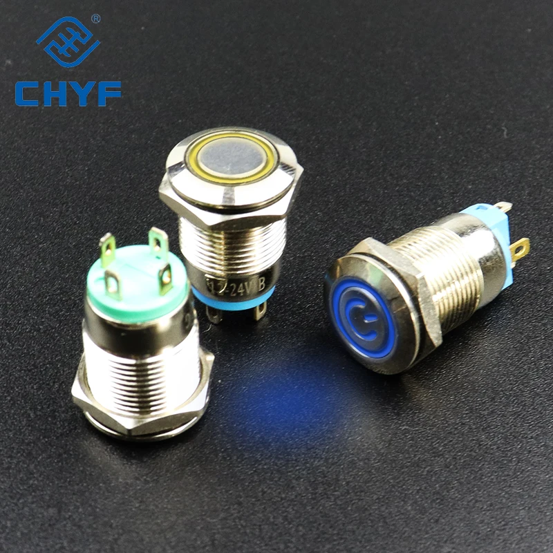 12mm Screw Terminal Momentary Push Button Switch Horn Button Switch with hardness and connector
