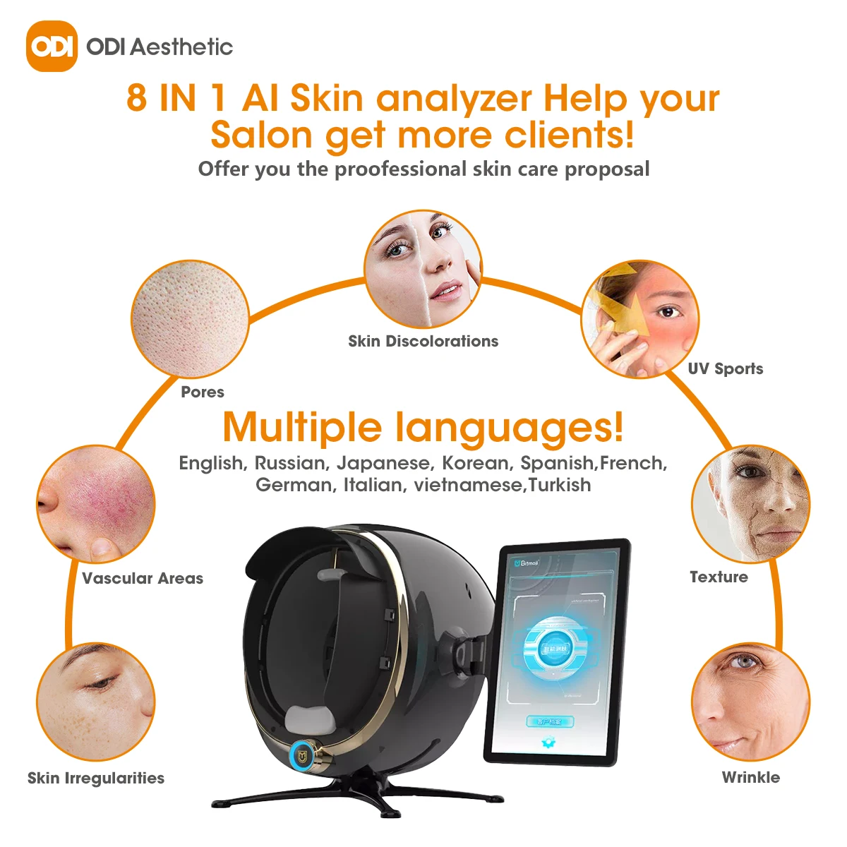 Magic Mirror Skin Analyzer 3D Face Camera Magic Mirror Faclal Bitmoji Skin Analyzer