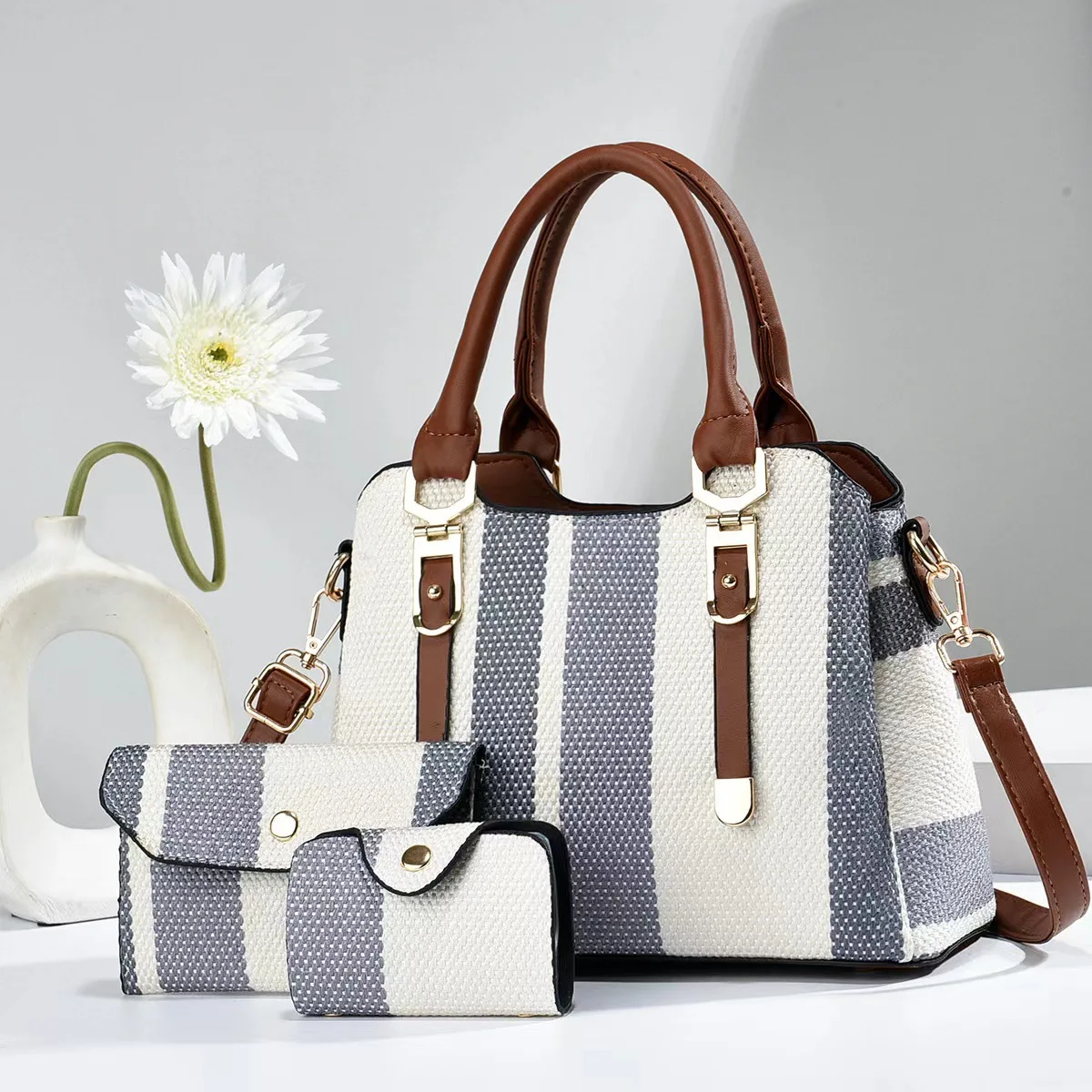 Wholesale Ladies Good Quality Handbags Female Three-piece in 1 Set Large-capacity Shoulder Tote Bag