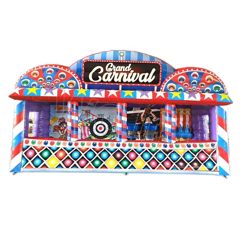 Best Selling Grand Carnival Inflatable Side Stall Shooting Games Comb 4 in 1 Inflatable Bouncer Sport Game Hot Sale