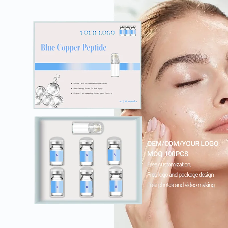 For Skin Repairing Anti-Aging Anti-Wrinkle Copper Peptide GHK-Cu Serum Blue Copper Peptide Face Serum