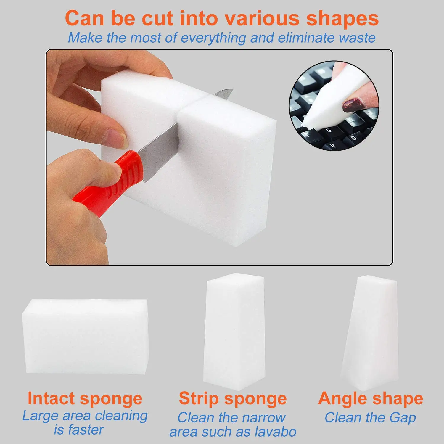 BONNO 50pcs Magic Cleaning Sponge Extra Thick Magic Eraser Sponges Melamine Foam Cleaning Pad Eraser Sponge for All Surface