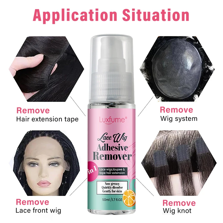 Luxfume Gentle Use On Hairline Lace Glue Adhesive Tape Toupee Glue Remover Hair Wig Removal Spray