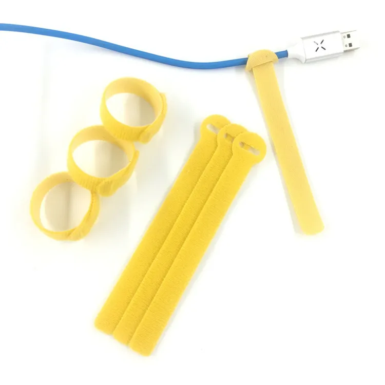 DSX Hot Selling Multi Color Nylon Polyester Reusable Hook And Loop Back-to-Back Cable Ties For Binding Wires