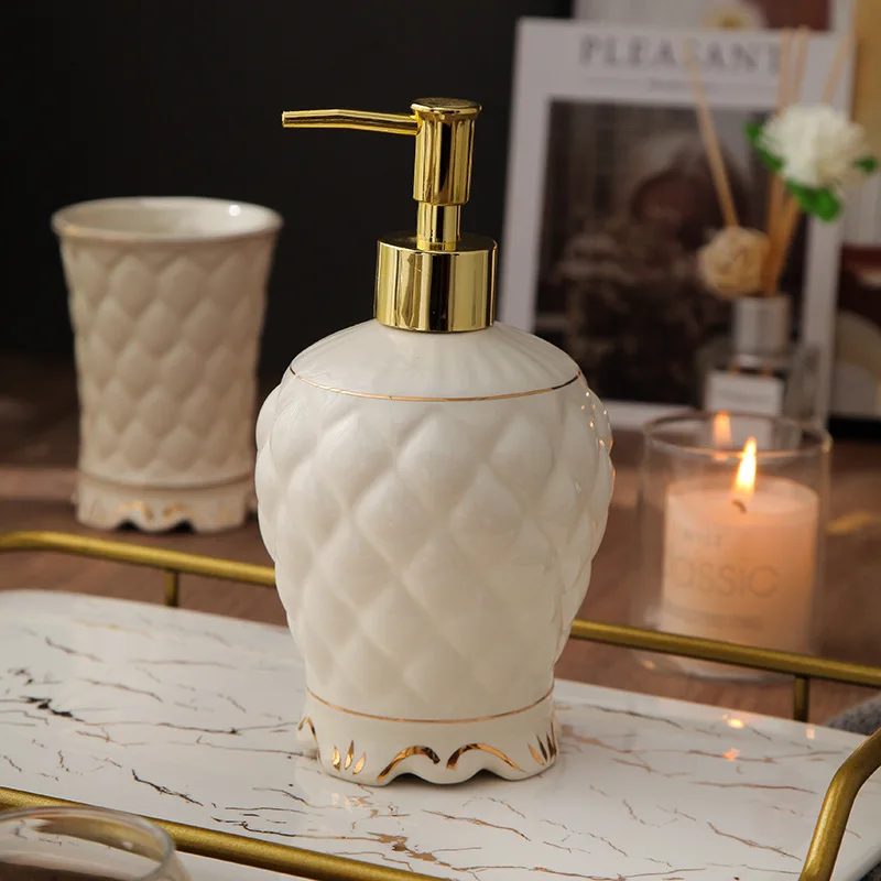 Luxury New Design White Ceramic Bathroom Accessories Sets For Hotel Household Bathroom Sets for sale