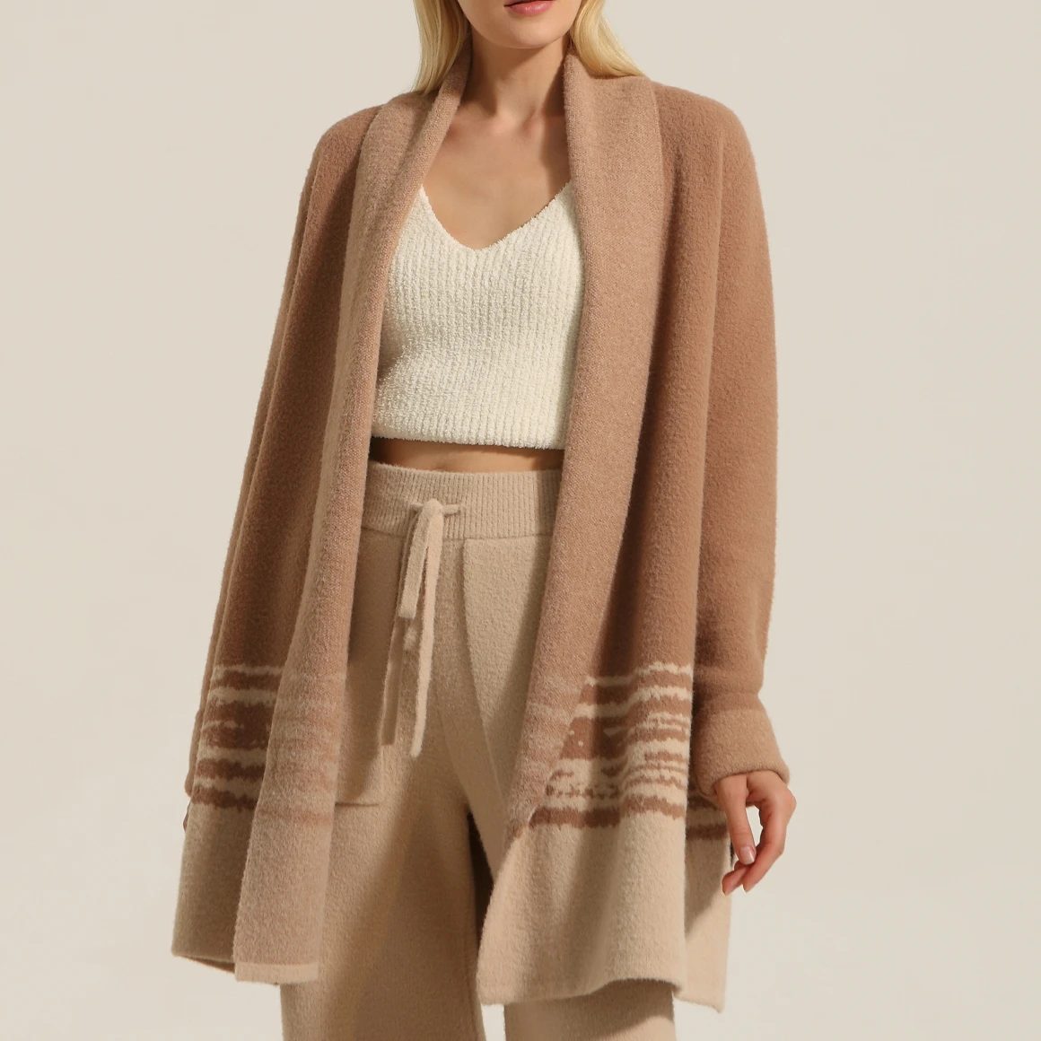 
Snuggle Sac Air Feel Jacquard Ladies Fancy Sweater Super Soft Cardigans Sweater Women 