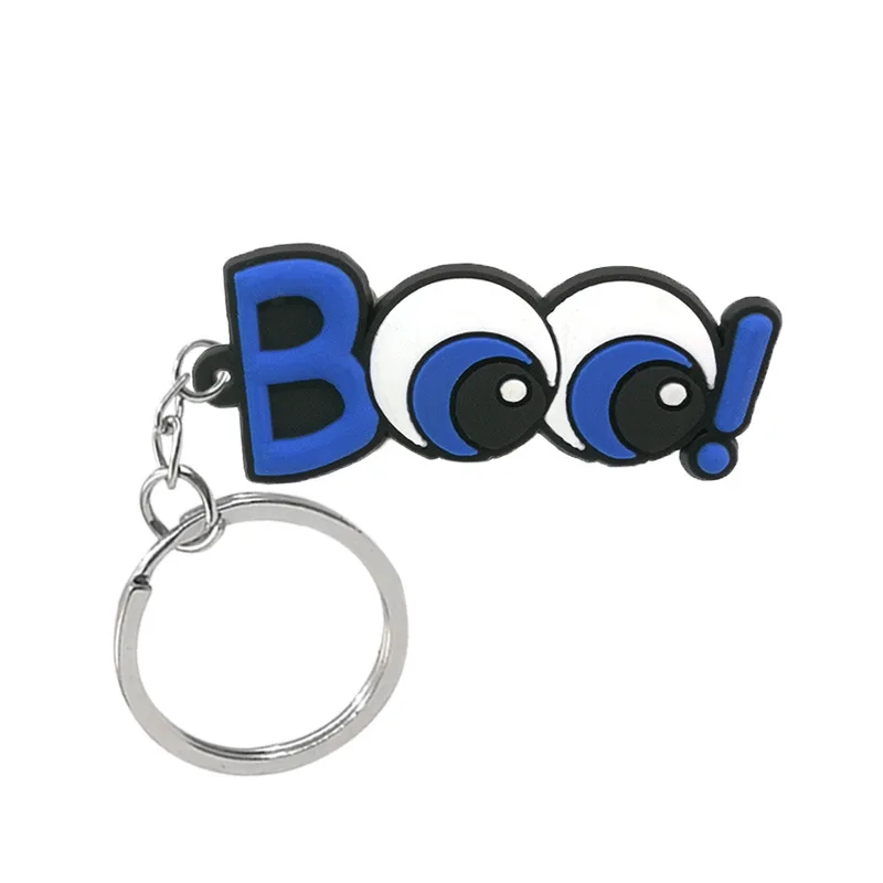 Wholesale promotion business gifts pvc keychain custom designer silicone custom your logo 2d letter key chain rubber keyrings