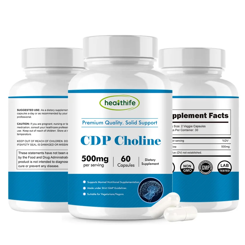 Healthife High Quality Cytidinediphosphate Choline 500mg/60capsules/Bottle CDP Choline Capsule