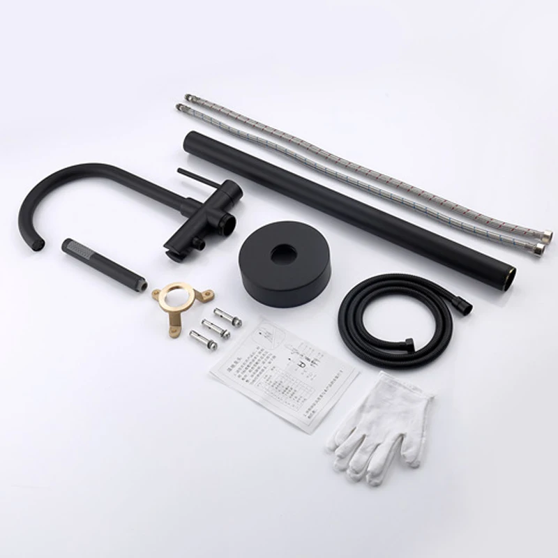 OEM Floor Stand Bathtub Faucet Set Rain Shower tub faucet set Black Bathtub Faucet