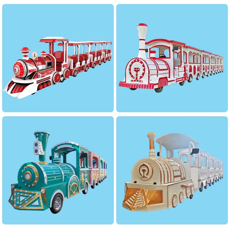 New Type Commercial Locomotive Train Outdoor Playground Kids Train Small Train Ride For Kids
