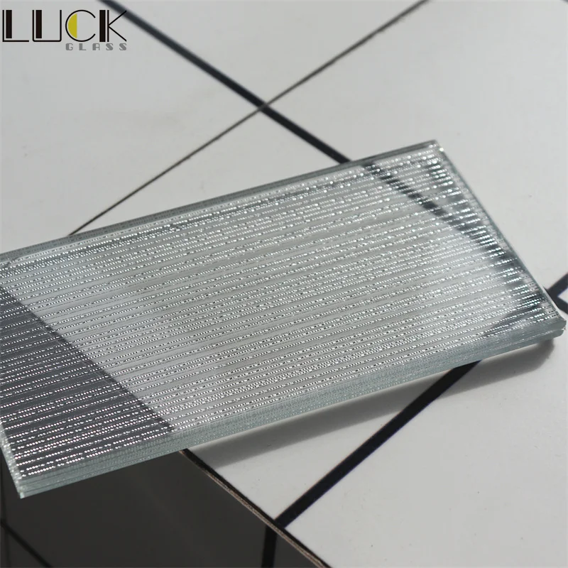 Customize 5-20mm Sandwiched Laminated Glass Shower Doors Installation Fabric Laminated Glass Grey Moru Patterned Glass