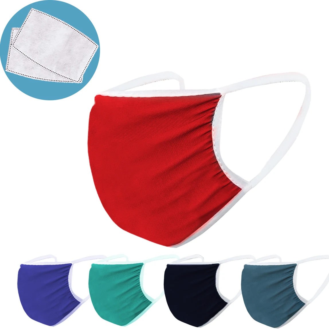 2021 High Quality Surgical Activated Carbon Replaceable Filter Insert Face Mask Reusable Washable Cotton Facemask In Stock