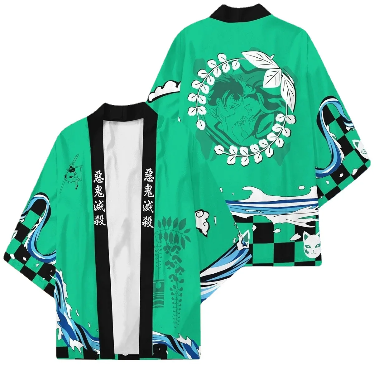 Gerenal Basic Wholesale Kimetsu No Yaiba Cos Kimono 3d Printed Short Sleeve Tshirt Kimono Cloak Coat Pajamas Cosplay Clothes