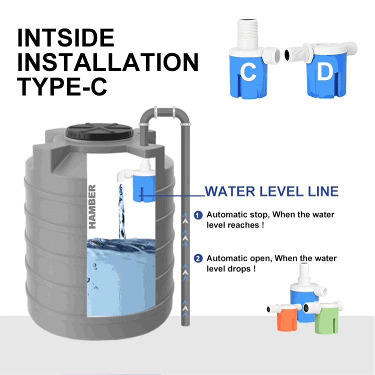 Automatic water refill switch tank automatically fill automatic stop level control vertical float valves